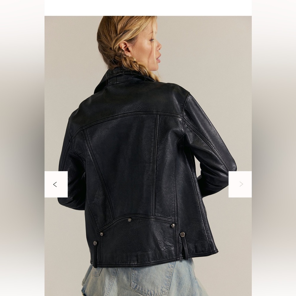 NEW Black Leather Jacket Medium - image 2